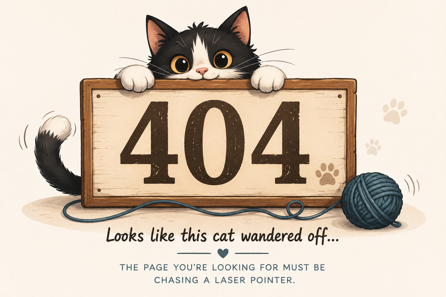 404 - Looks Like This Cat Wandered Off